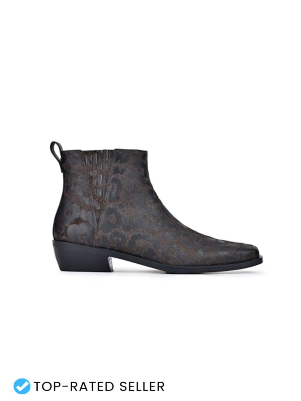 Western Ankle Boots Pointed Toe Slip-On Cushioned Low Heel Water Resistant